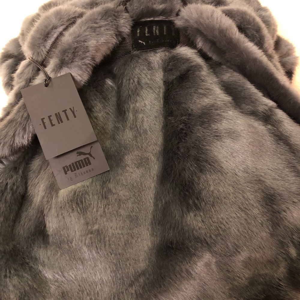 Fenty Puma by Rihanna Faux Fur Large Backpack. - Picture 4 of 5